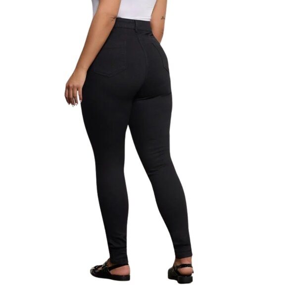 NWT Arizona Women's Size 16 Black High Rise Stretch Jeggings Denim Skinny Fit - Picture 5 of 16